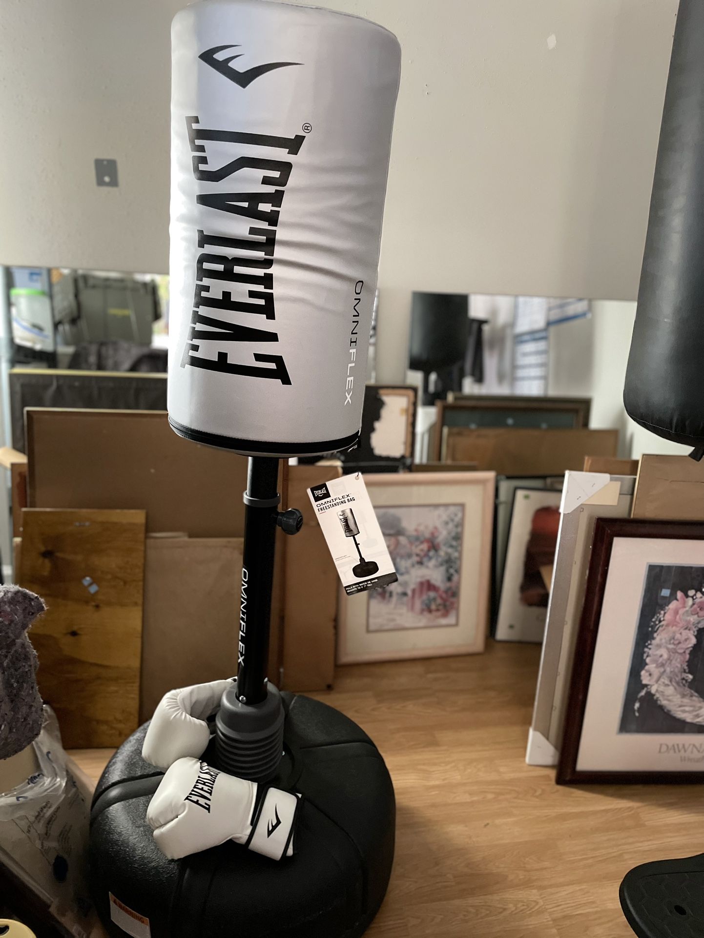 Excellent Everlast Free-Standing Punching Bag + New Gloves