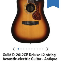 Guild D-2612CE Deluxe 12-string Acoustic-electric Guitar - Antique Sunburst