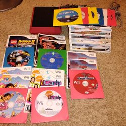 Red Nintendo Wii With 19 Games 