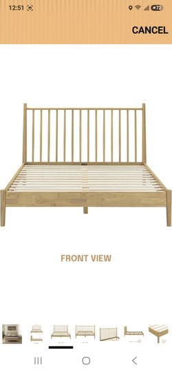 New! Queen Wood Bed Frame with Headboard