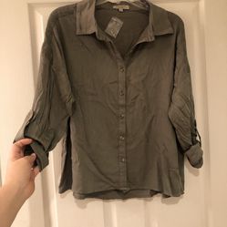 New Olive Button Down Shirt