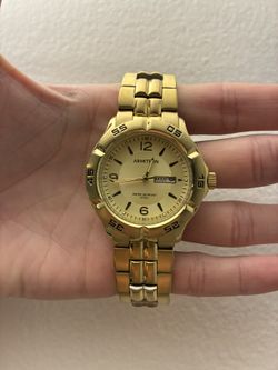 Armitron Men’s Gold-Tone And Champagne Day Date Dress Watch