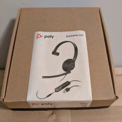 Poly Blackwire 5210 C5210 Stereo Headset 207577-201 Excellent Condition