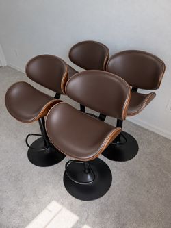 Brown Swivel Stools ā Adjustable Height ā Mid Century Modern ā Brand New!