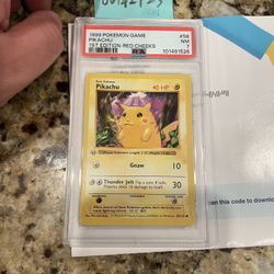 Pokemon Cards: 1st Edition PSA 7 Pikachu Red Cheeks Shadowless