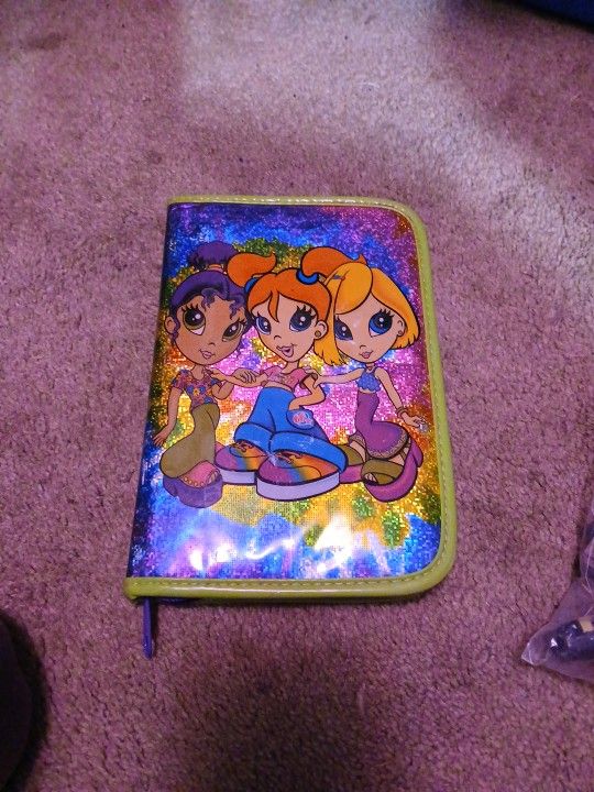 Vintage Lisa Frank Fab Friends Mini Zipper Binder - Sparkle & Fun!