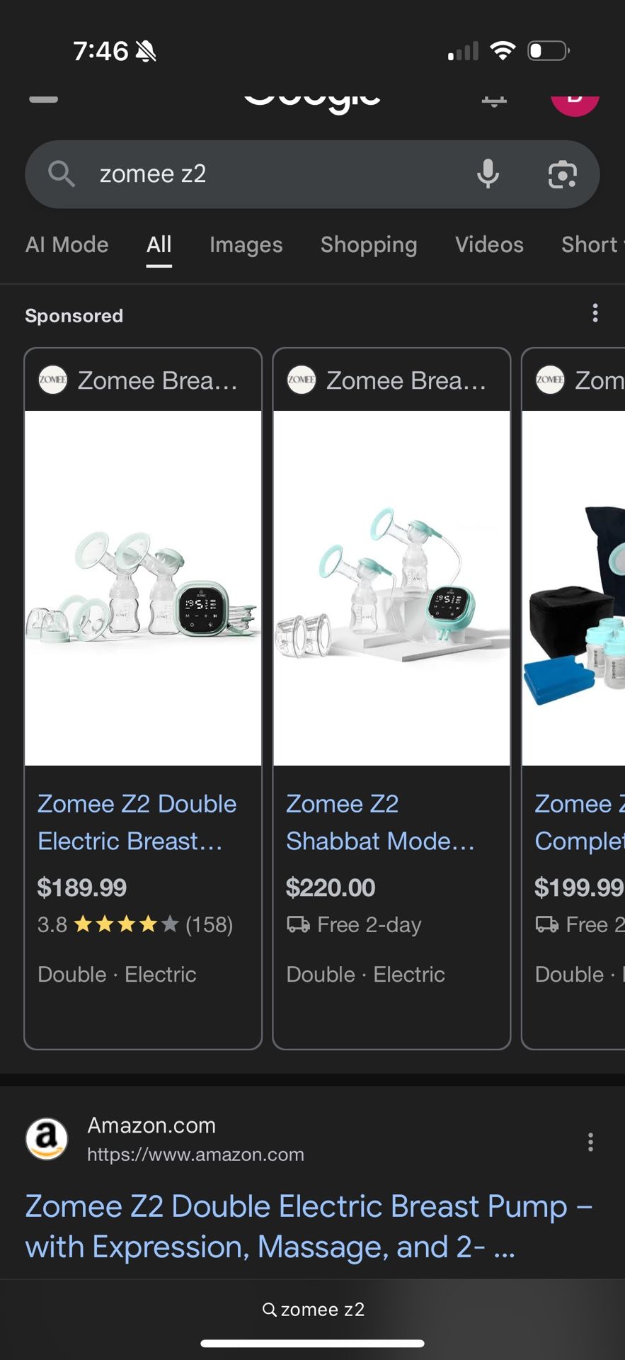 Zomee Z2 Electric pump new