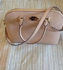Michael kors mauve pink leather gold hardware authentic hand bad and strap
