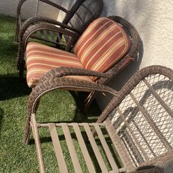 End Of Summer Sale Outdoor Chairs 4 Brown Wicker