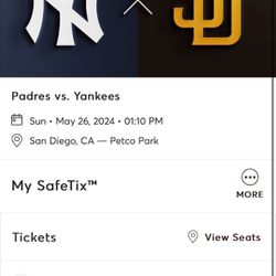 Padres v Yankees Sunday 05/26