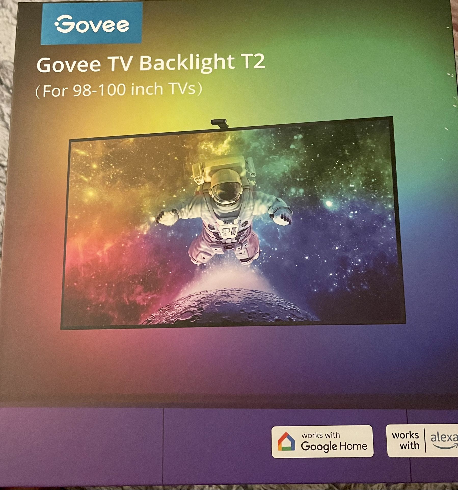  Govee Envisual TV LED Backlight T2 with Dual Cameras, 21ft  RGBIC Wi-Fi LED Strip Lights for 98-100 inch TVs, Double Strip Light Beads,  Adapts to Ultra-Thin TVs, Smart App Control, Music