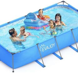EVAJOY 7 ft x 13 ft X 32" H Above Ground Steel Frame Rectangular Swimming Pool