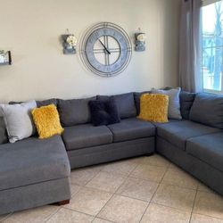 Beautiful Dark Grey Sectional Couch From Living Spaces With Reversible Chaise 