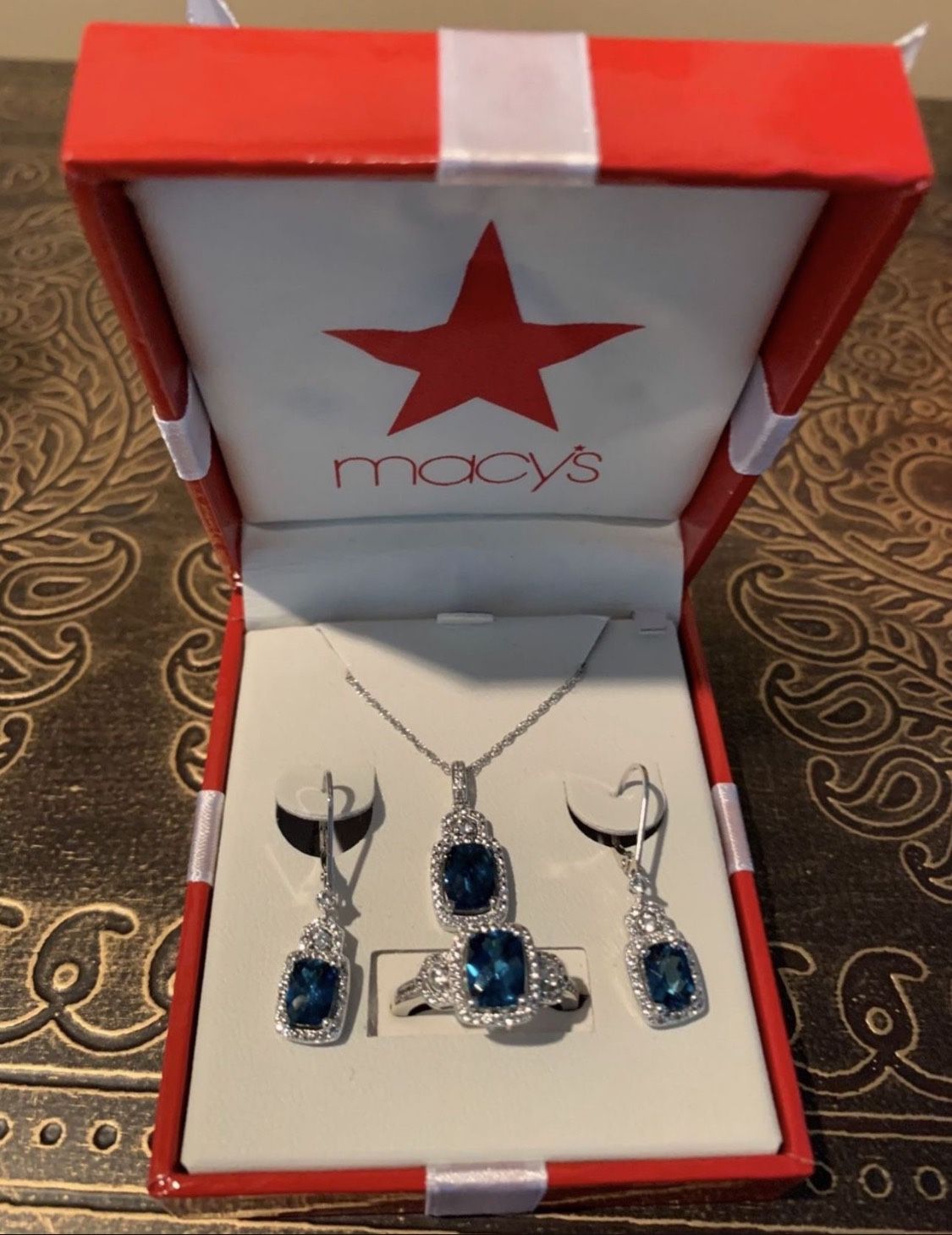 Sterling Silver London Blue Topaz Boxed Set