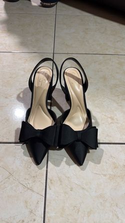 Jessica Simpson Black Bow Slingback Heels