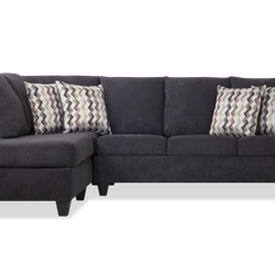 Bob’s Discount Furniture Virgo Charcoal 119” Chaise Sectional – Excellent Condition