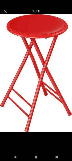 New
Lavish Home Folding Stool with Padded Backless Seat, Red, 24 Inch
Counter Height Bar Stools with 225lb Capacity, Portable Indoor & Outdoor, Extra 