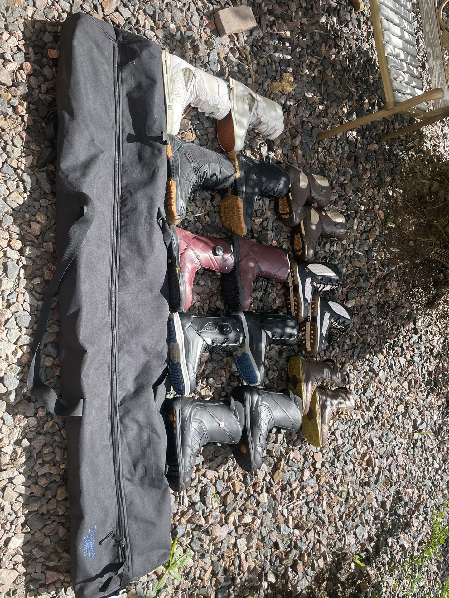 Very Gently Used Snowboard Boots, And A Travel BAg