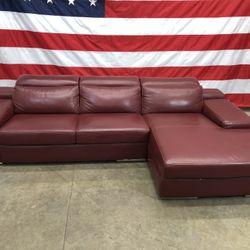 Free Delivery - Italian Domicil Leather 2 Piece Sectional Couch 