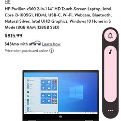 HP - Pavilion x360 2-in-1 14 Touch-Screen Laptop - Intel Core i3 - 8GB  Memory - 128GB SSD - Natural Silver