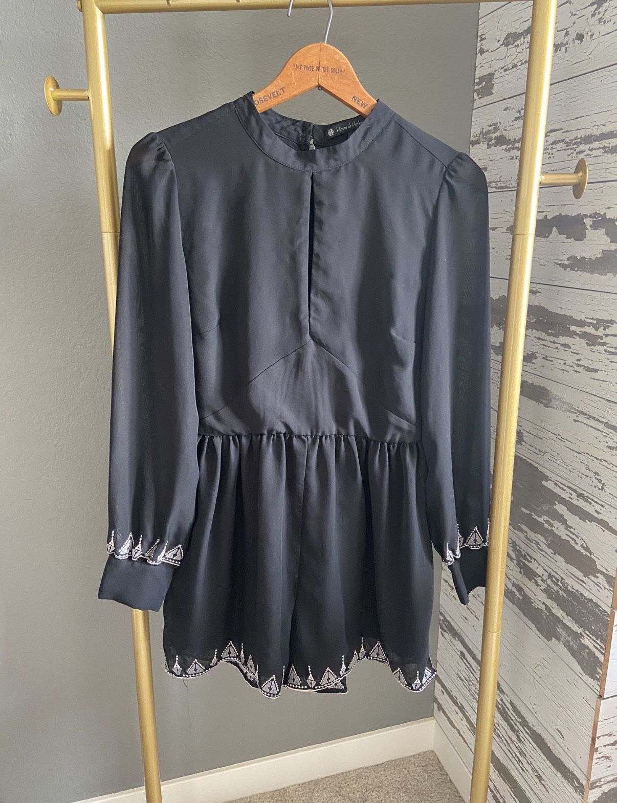 House Of Harlow 1960 Black Romper