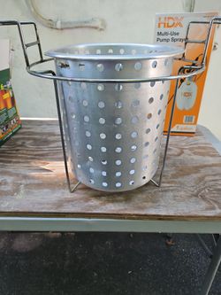 Outdoor deep fryer attachment.