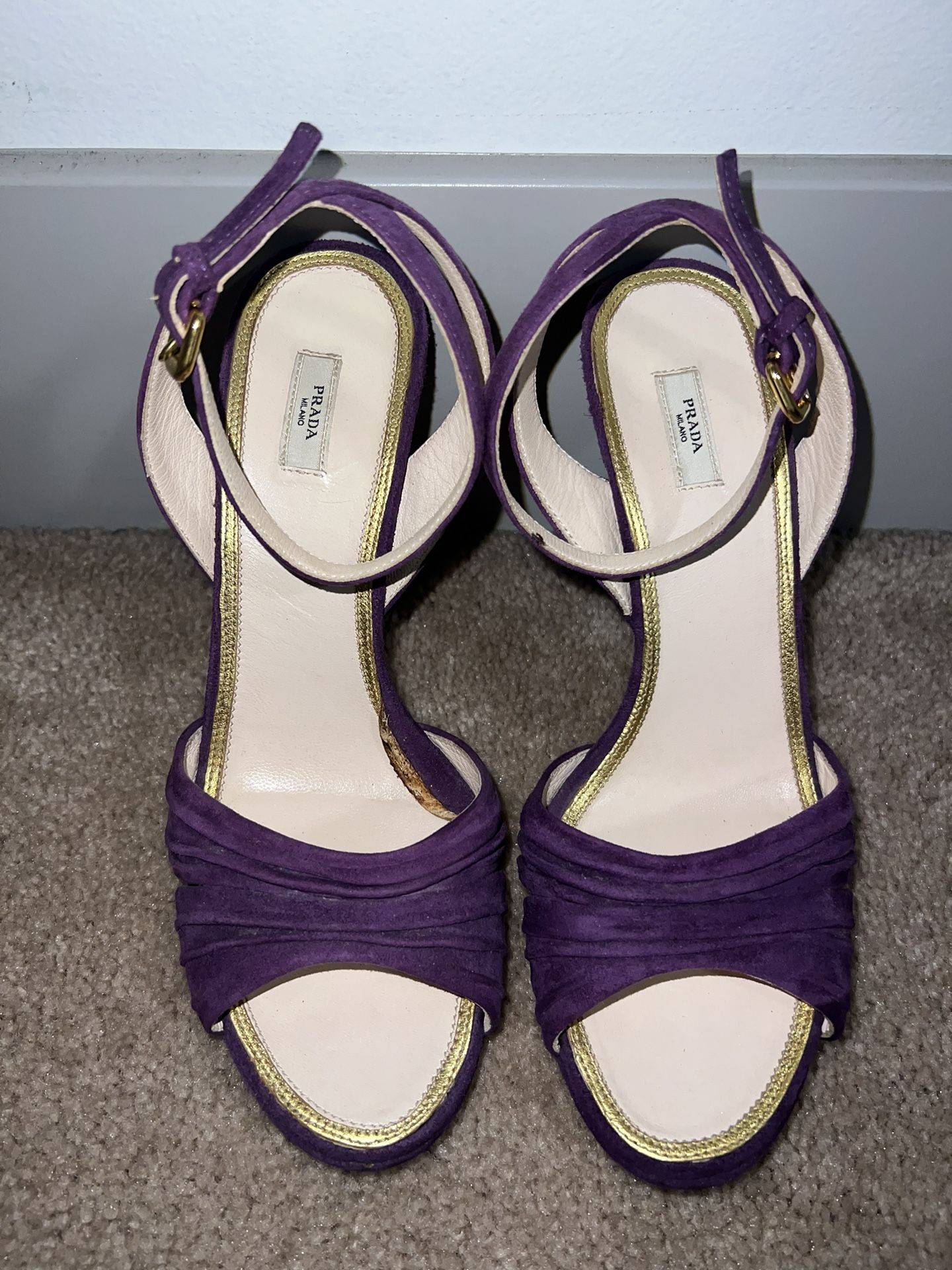 Purple Suede Prada Heels