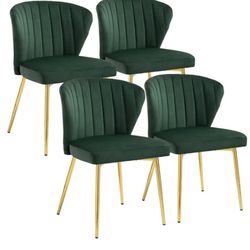 4 green Chairs