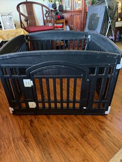 Black Plastic Pet Playpen with Door