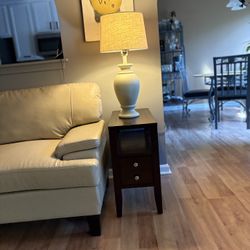 Two Cherry Wood Tables  And Cocktail Table 
