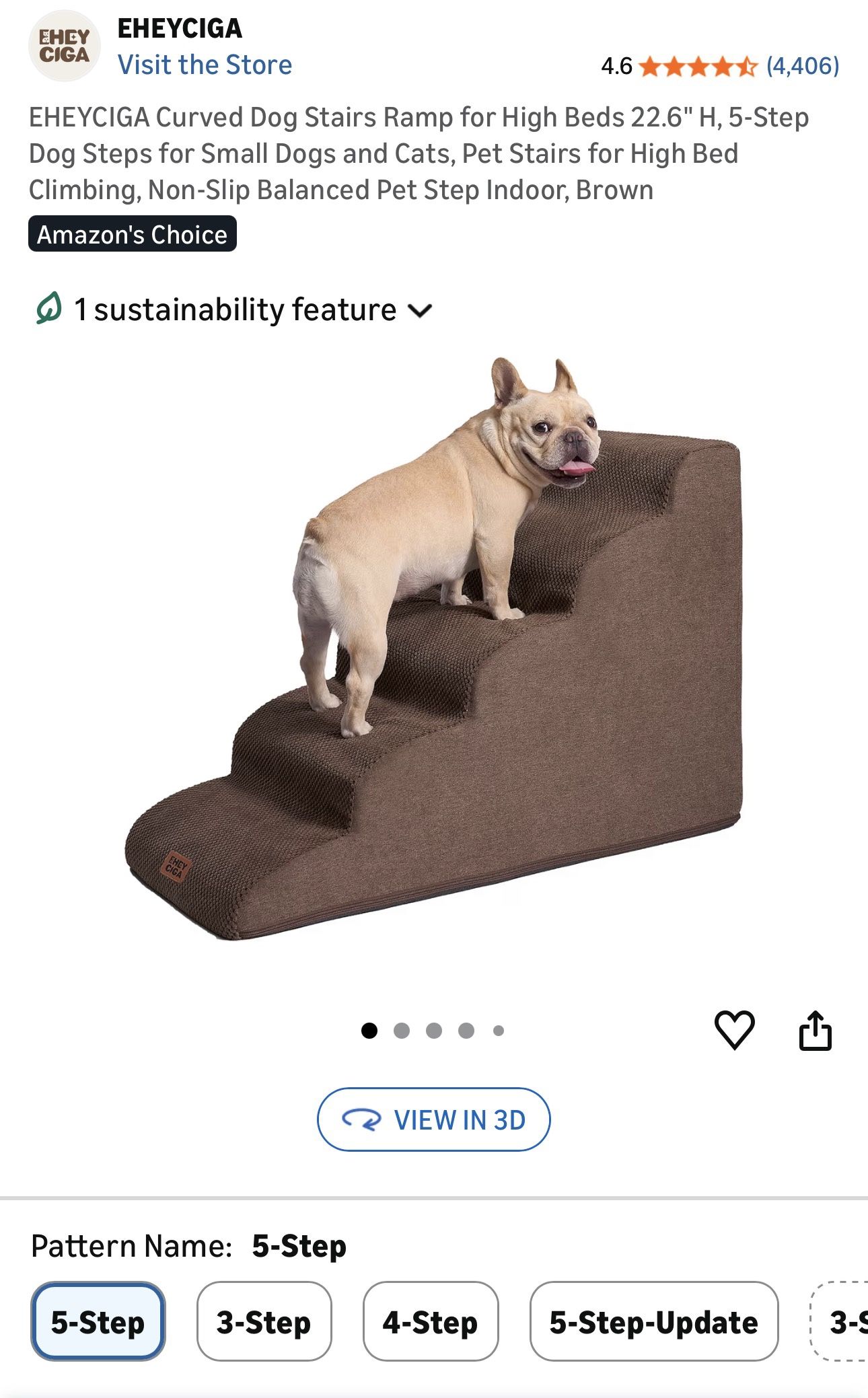  Dog Stairs Ramp for High Beds 22.6" H, 5-Step Dog Steps for Small Dogs and Cats, Pet Stairs for High Bed Climbing