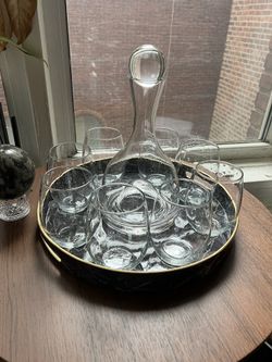 Sets Buble Glasses Wine With Stray 11 Pieces