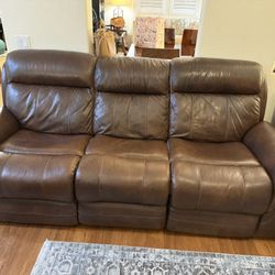Three Piece Leather Sofa Set 