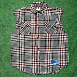 Fear of God Essentials Sleeveless Flannel Shirt Large
