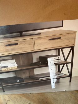 Real Living 48” Multi Purpose Console  with 2 Drawers and 2 Shelves Brand New.
