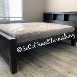 Black Full Bed With Mattress 