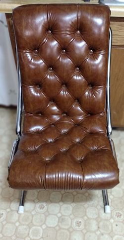 Vintage Leather Tufted Chairs Set Of 2