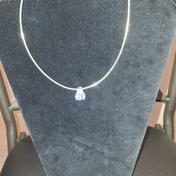 Cubic Zirconia Sterling Silver Pendant