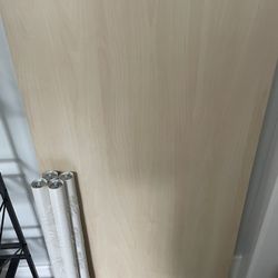 IKEA Birch Desk With White Legs 