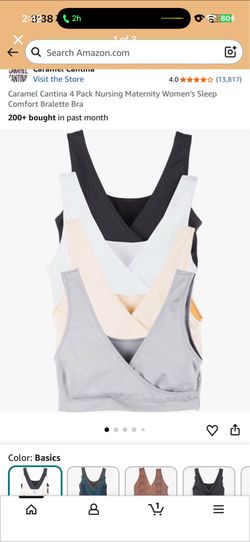 Caramel Cantina 4 Pack Nursing Maternity Women's Sleep Comfort Bralette Bra