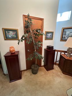 Large Faux Ficus Tree in Basket Pot