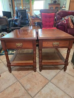 Retro Wooden Nightstands/ Endtables