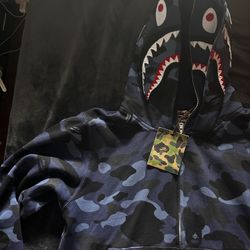 Blue Double Hooded Bape