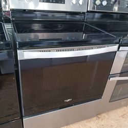 Whirlpool Glass Top Stove Stainless Steel Everything Works Good 💯