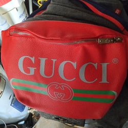 Brand New Gucci Red Leather Fanny Pack