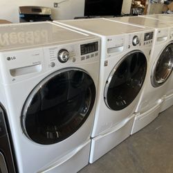 Lg Washer And Electric Dryer On Pedastool With 90 Day Warranty We Finance 