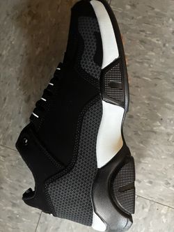 Black Low-Top Sneakers with White Sole