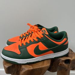 Nike Dunk Low Retro Miami Hurricanes Men Size 11 DD1391-300 Orange Green