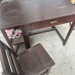 Kids Wooden Desk And Chair 