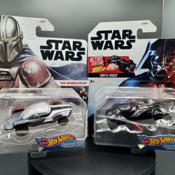 Darth Vader & Mandalorian Hot Wheels – Star Wars Character Cars (Sealed)